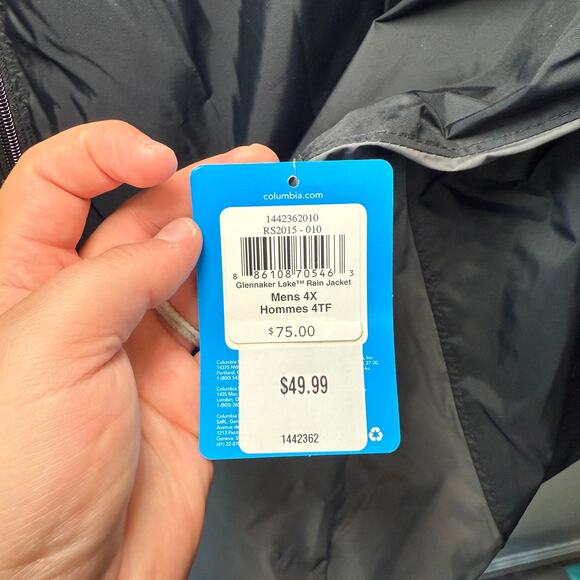 Columbia Men's Glennaker Lake Packable Hood Windbreaker Rain Jacket Size 4X - Picture 6 of 9